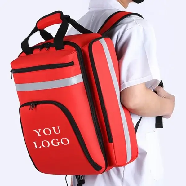 Customized waterproof emergency backpack with printed logo medical emergency backpack backpack rescue bag AED backpack - Image 3