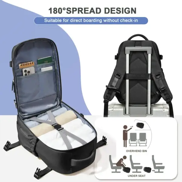 Travel Backpack for Women Men Business Backpack, Laptop Bag College School Backpack Waterproof Cabin Backpack Wizzair 40x30x20 - Image 3