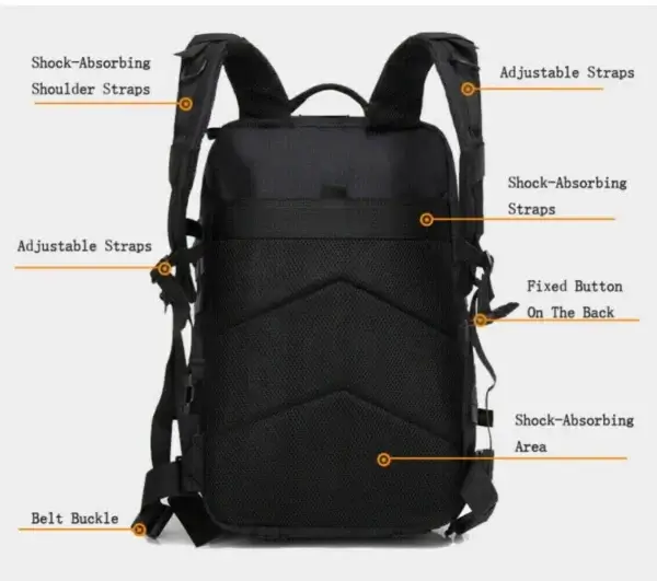 Outdoor Tactical Backpack Waterproof 45L Large Capacity Bag Army 3 Day Assault Pack Molle Bag Trekking Hiking Camping Backpacks - Image 6