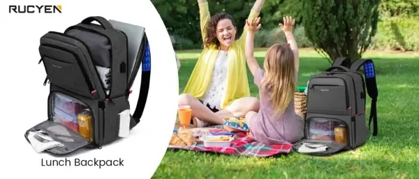 Insulated Backpack Lunch Bag Food Box Durable Waterproof  Leak Proof Cooler Case Camping Oxford Dinner Backpacks Icebox with USB - Image 8