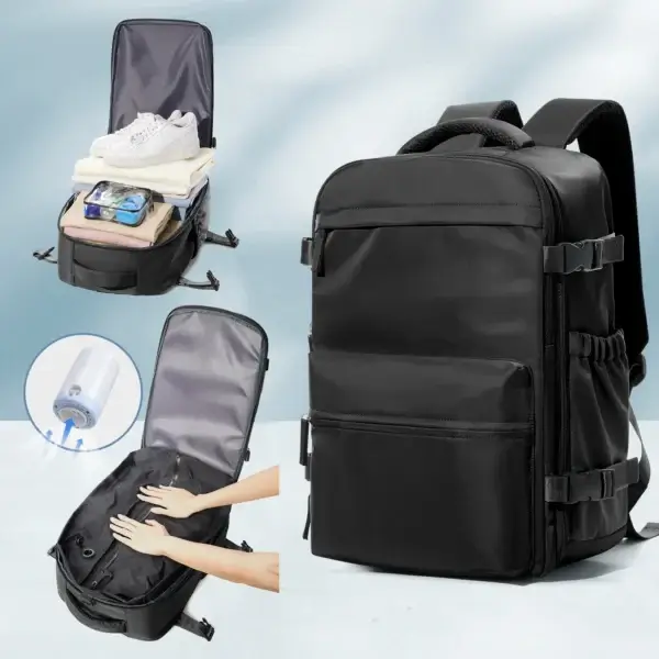 Vacuum Backpack Travel Bag for Men Large Capacity Backpack Business Laptop Backpack Women Men Expandable Backpack School Bag - Image 8