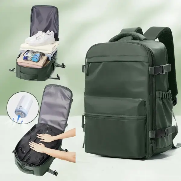 Vacuum Backpack Travel Bag for Men Large Capacity Backpack Business Laptop Backpack Women Men Expandable Backpack School Bag - Image 14