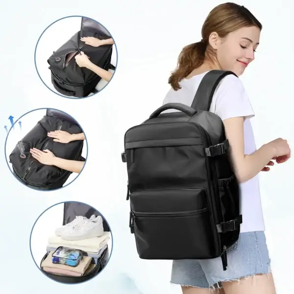 Vacuum Backpack Travel Bag for Men Large Capacity Backpack Business Laptop Backpack Women Men Expandable Backpack School Bag - Image 19