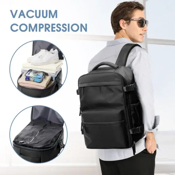 Vacuum Backpack Travel Bag for Men Large Capacity Backpack Business Laptop Backpack Women Men Expandable Backpack School Bag - Image 18