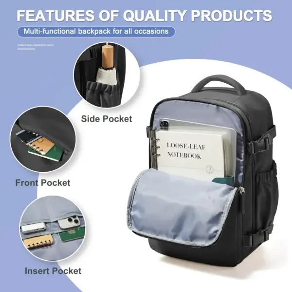Travel Backpack for Women Men Business Backpack, Laptop Bag College School Backpack Waterproof Cabin Backpack Wizzair 40x30x20 - Image 2
