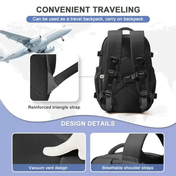 Travel Backpack for Women Men Business Backpack, Laptop Bag College School Backpack Waterproof Cabin Backpack Wizzair 40x30x20 - Image 5